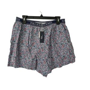 Polo Ralph Lauren Cotton Boxer Shorts Womens‎ X-Large Petite Floral Blue NWT $78
